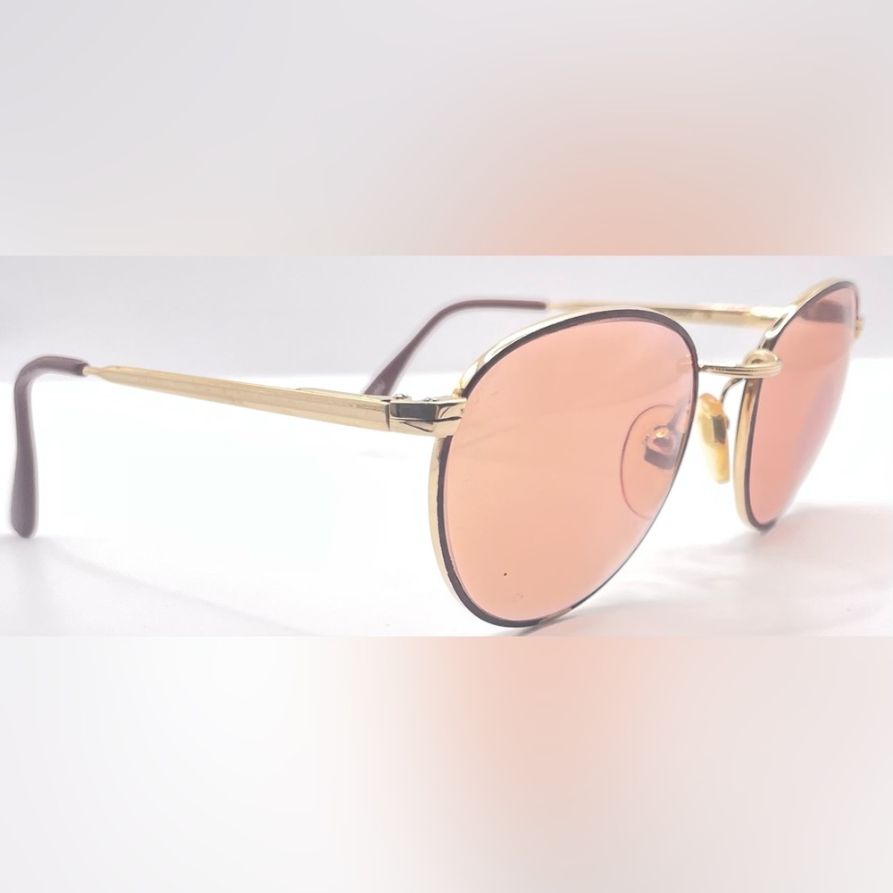 Vintage Logo Paris Gold Burgundy Oval Sunglasses Frames Only